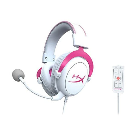 HYPERX Cloud 2 Wired 7.1 Surround Gaming Headphone ( Pink-White ) ( PC / Mobile / Xbox )[ HyperX Cloud II ]