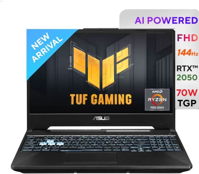 ASUS TUF GAMING A15 AMD RYZEN 7 OCTA CORE 7435HS - (16 GB/512 GB SSD/WINDOWS 11 HOME/4 GB GRAPHICS/NVIDIA GEFORCE RTX 2050) FA566NFR-HN259W GAMING LAPTOP (15.6 INCH, GRAPHITE BLACK, 2.30 KG)