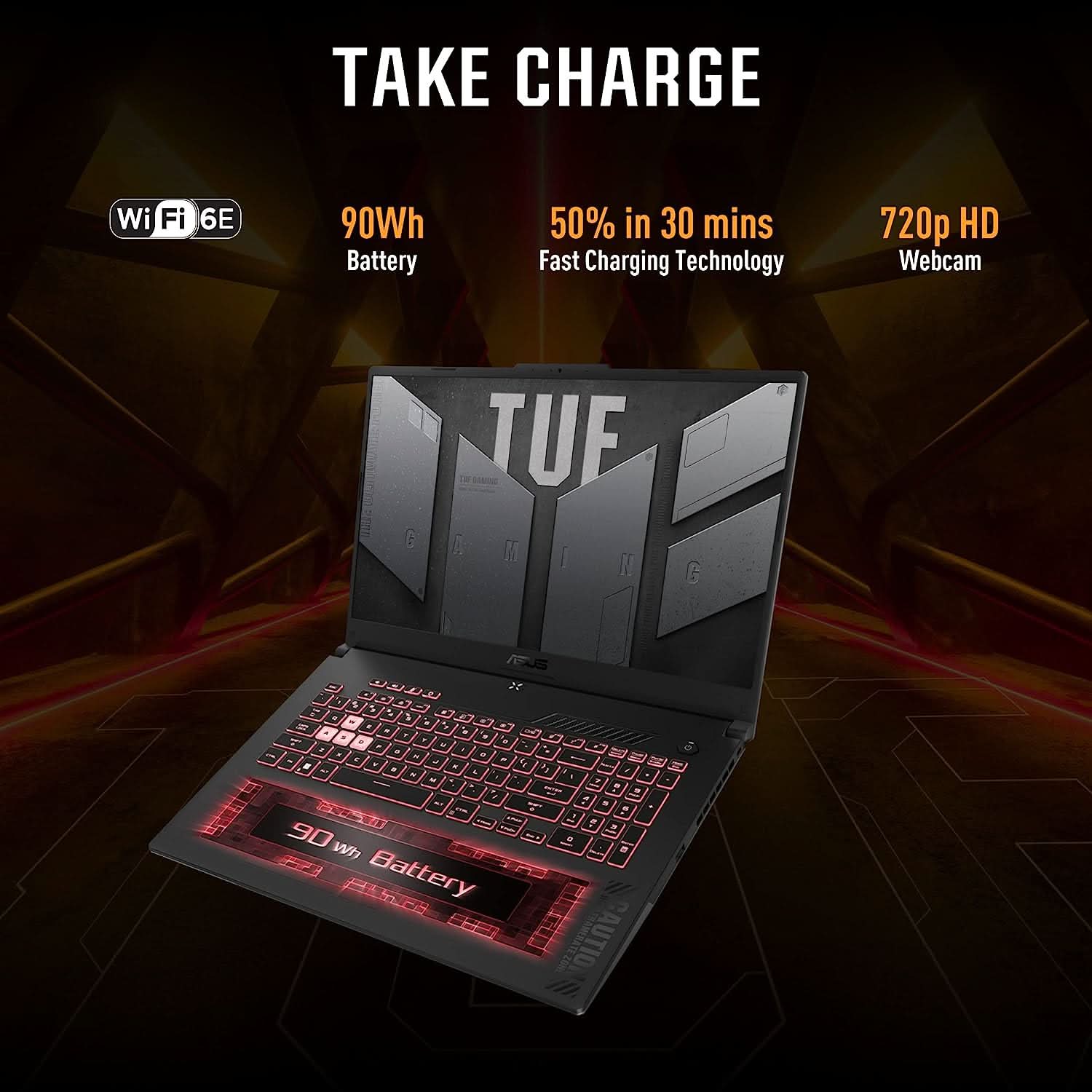 ASUS TUF GAMING F15 FX507ZV-LP094W [CI7-12700H 12TH GEN/16GB DDR5/512GB SSD/WIN11 HOME/15.6 INCH/8GB RTX 4060 GRAPHICS /1 YEAR(S)/GREY]