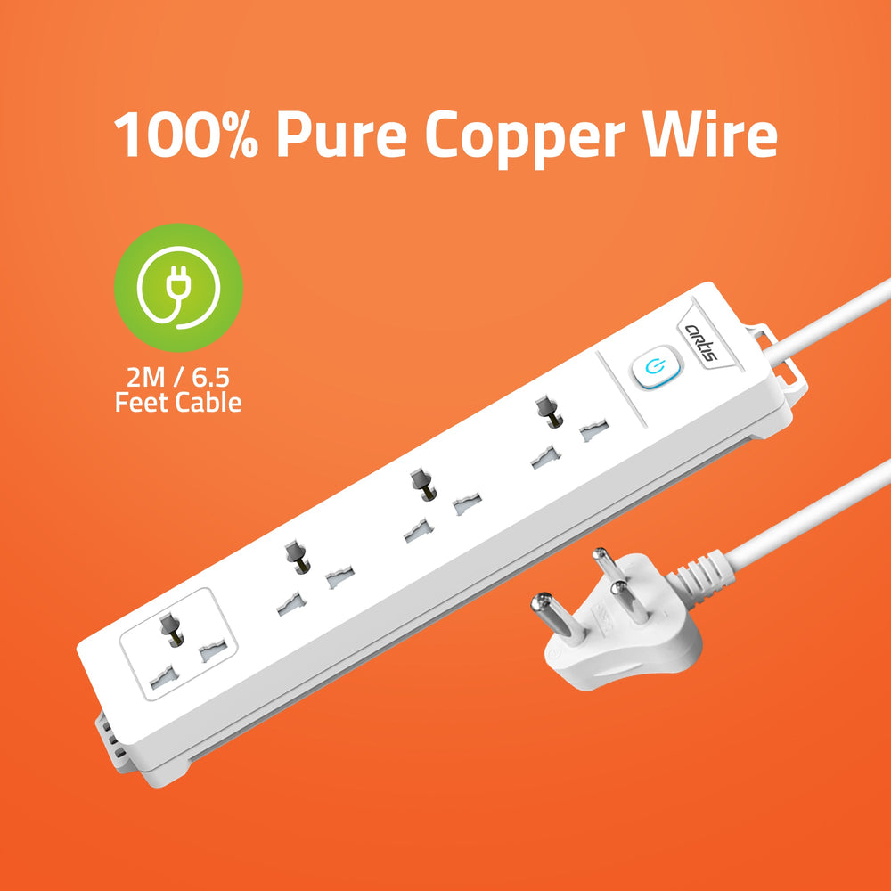 AR-4SS 4 Universal Sockets Surge Protector with Single Switch