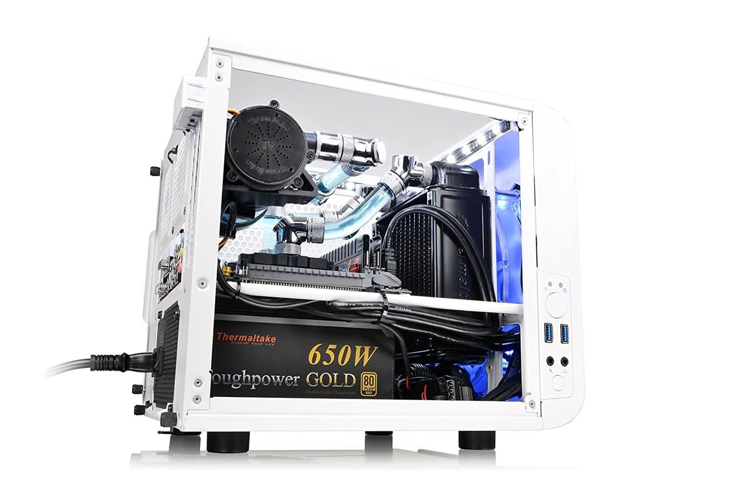 THERMALTAKE CORE V1 MINI ITX CABINET SNOW WHITE