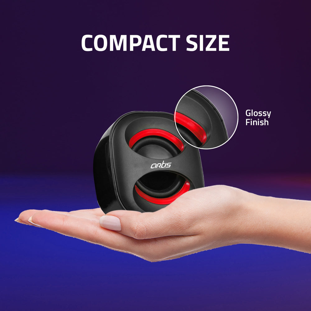 MINI 2.0 USB Multimedia Speaker (Black-Red)