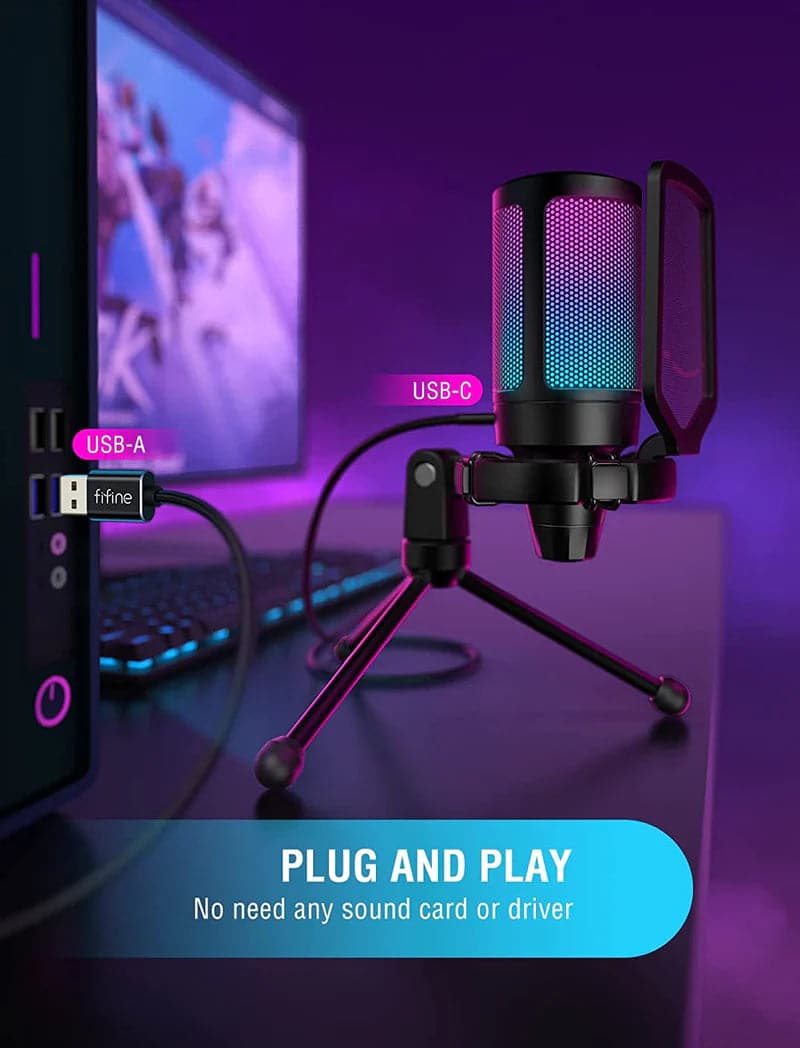 FIFINE Ampligame A6V USB Gaming Microphone ( Black )