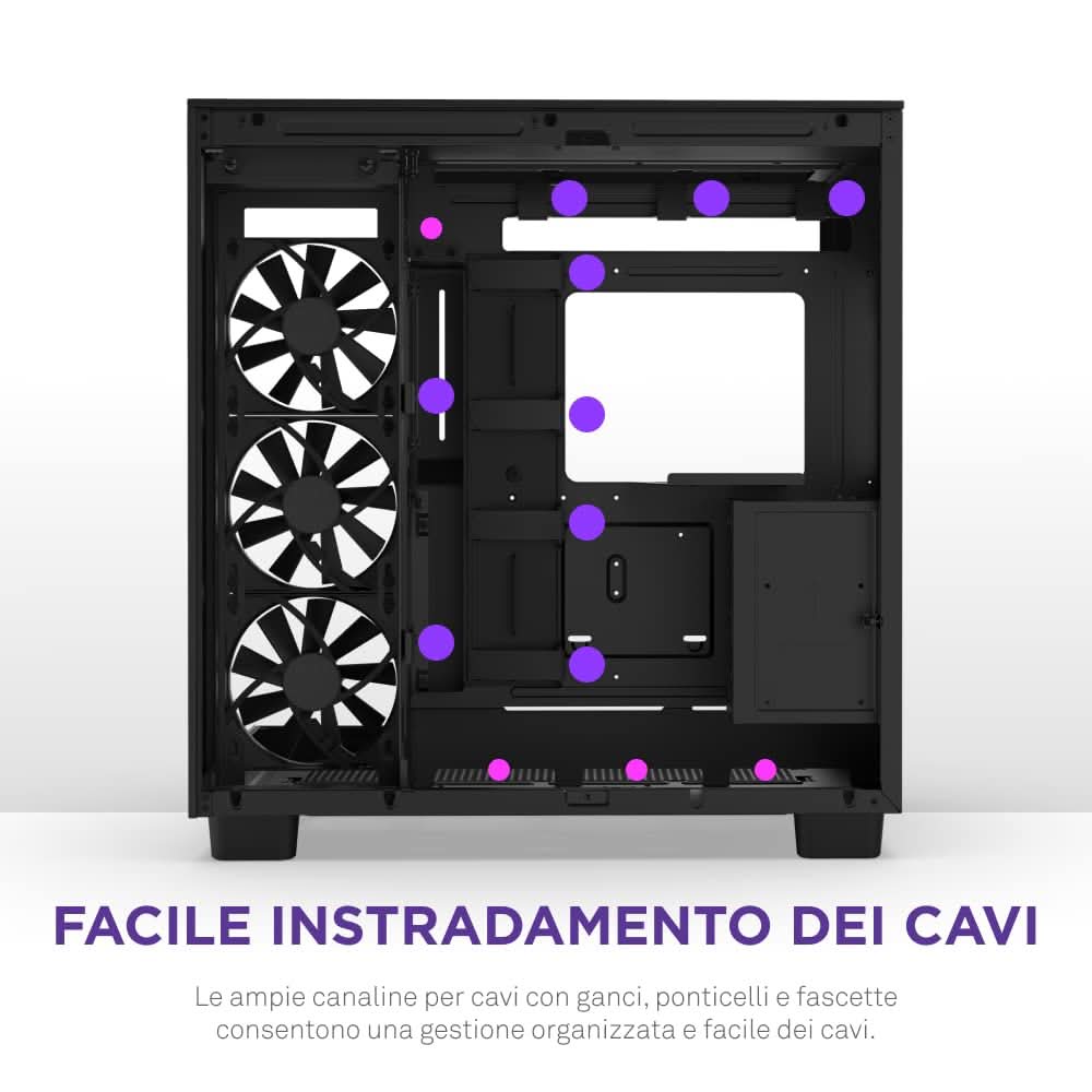 NZXT H9 FLOW RGB MID-TOWER ATX CABINET BLACK CM-H92FB-R1