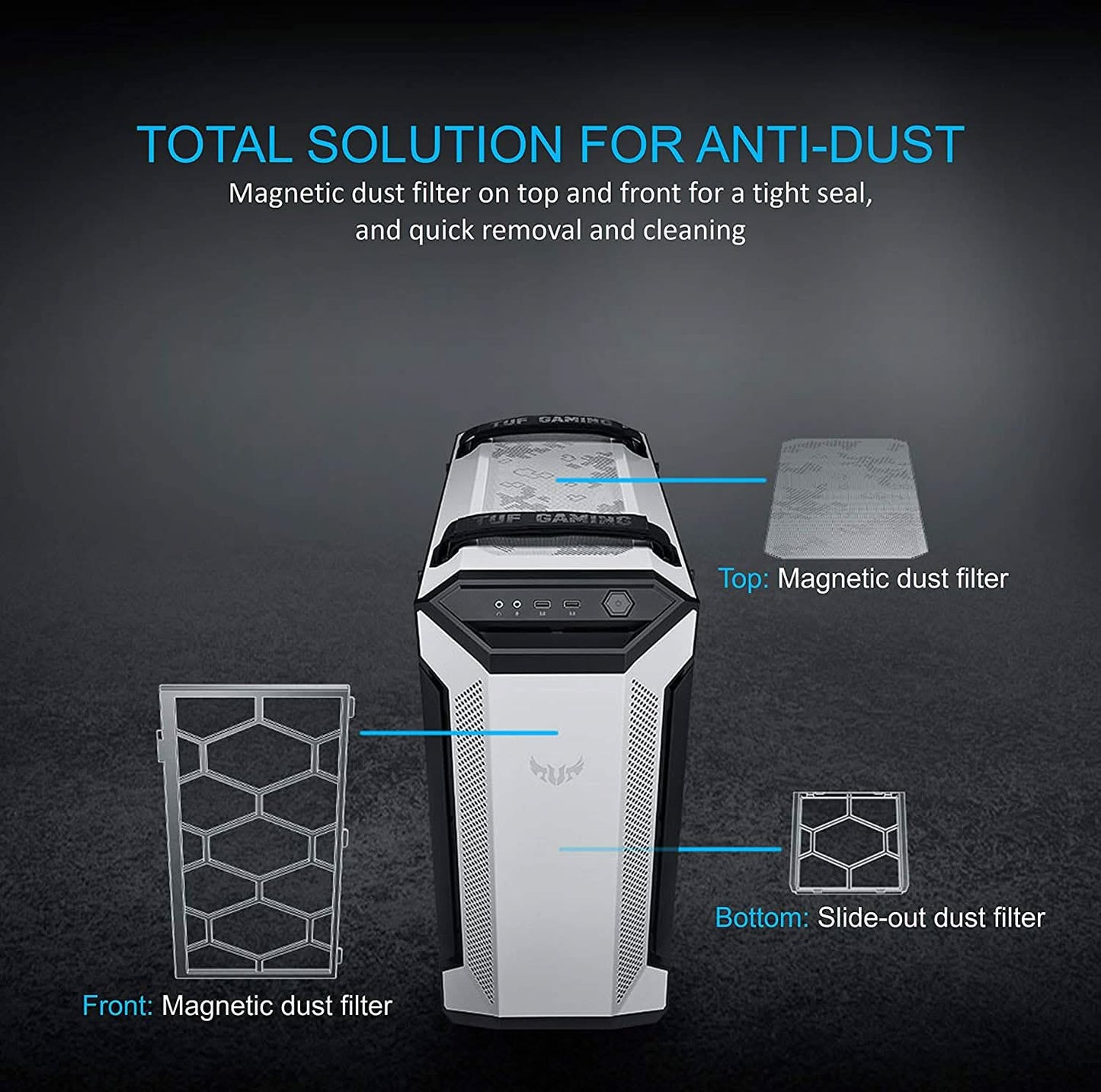 ASUS TUF GAMING GT501 MID-TOWER E-ATX CABINET WHITE