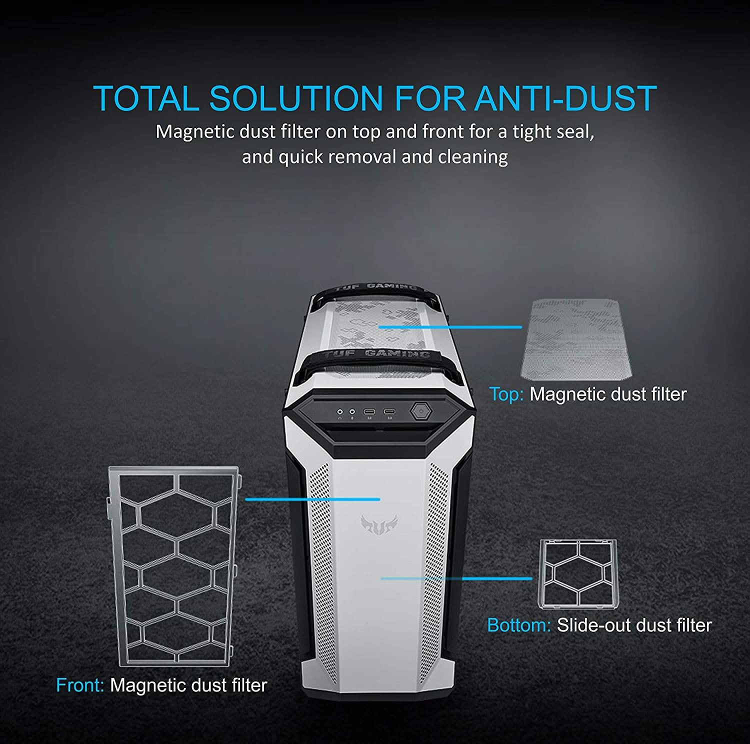 ASUS TUF GAMING GT501 MID-TOWER E-ATX CABINET WHITE