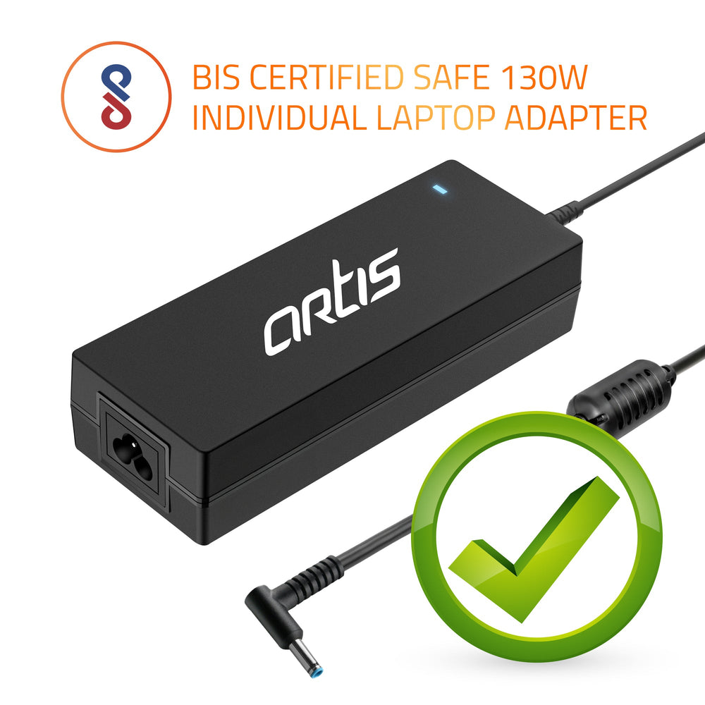 AR1201 130 Watt Laptop Charger/Adapter with Power Cord Compatible with Dell Laptops (19.5V/6.7A, Pin: 4.5 x 3.0 mm)