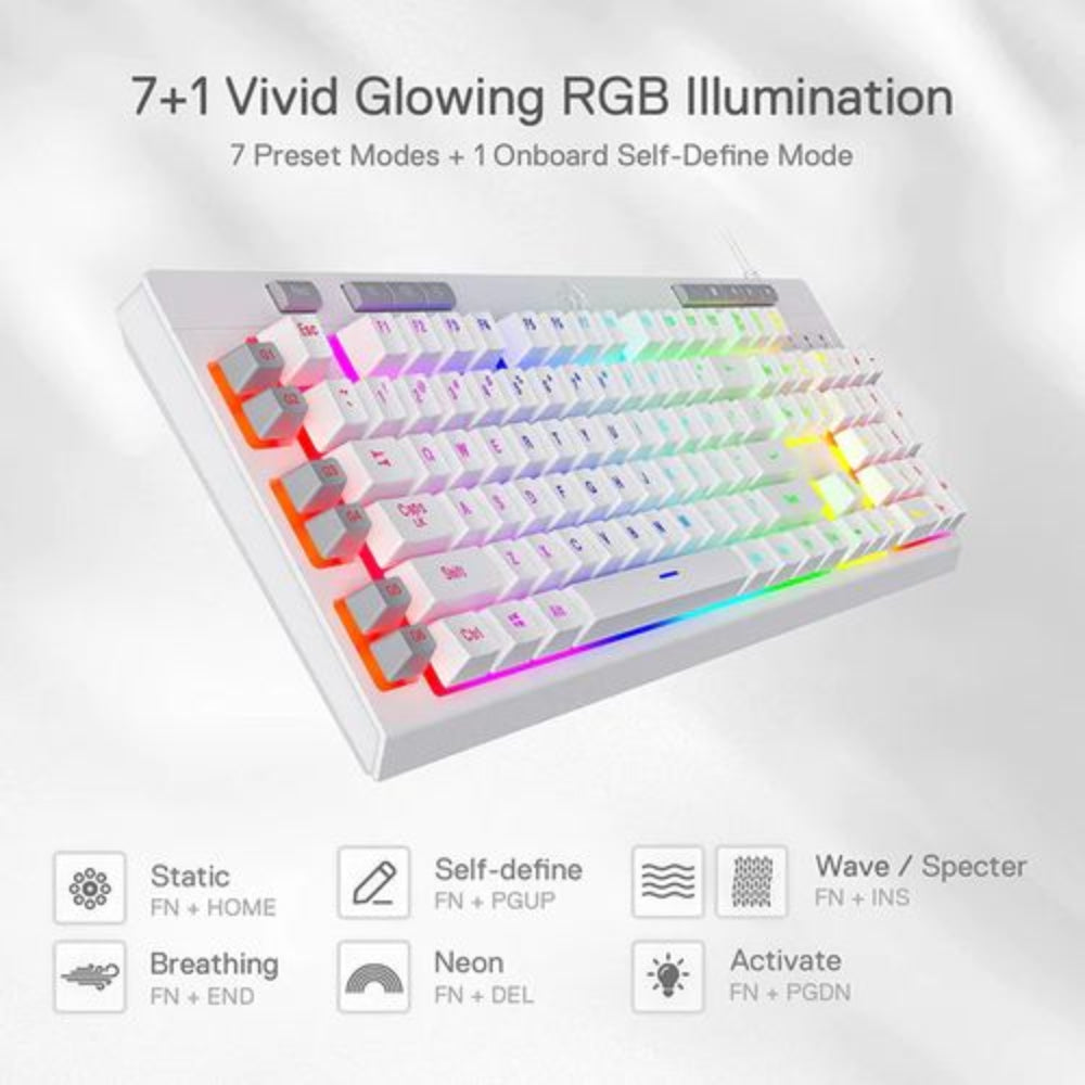 REDRAGON Shiva K512 Full Size Membrane Wired Gaming Keyboard ( White )