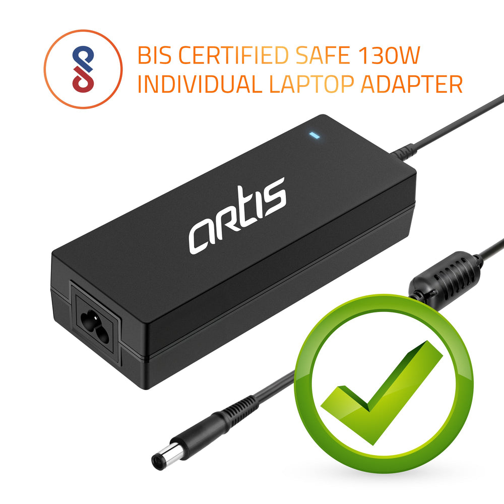 AR1202 130 Watt Laptop Charger/Adapter with Power Cord Compatible with Dell Laptops (19.5V/6.7A, Pin: 7.4 x 5.0 mm)