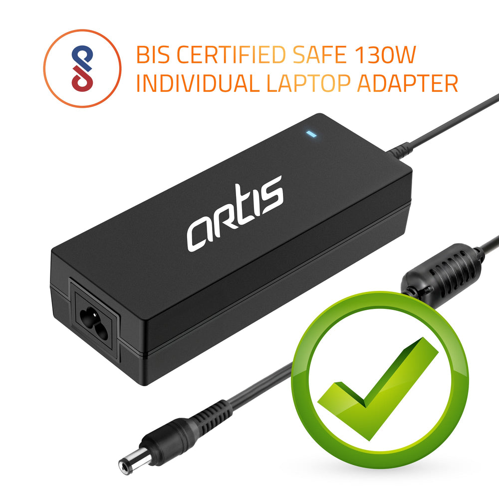 AR1204 130 Watt Laptop Charger/Adapter with Power Cord Compatible with Lenovo Laptops (19.5V/6.15A, Pin: 6.3 x 3.0 mm)