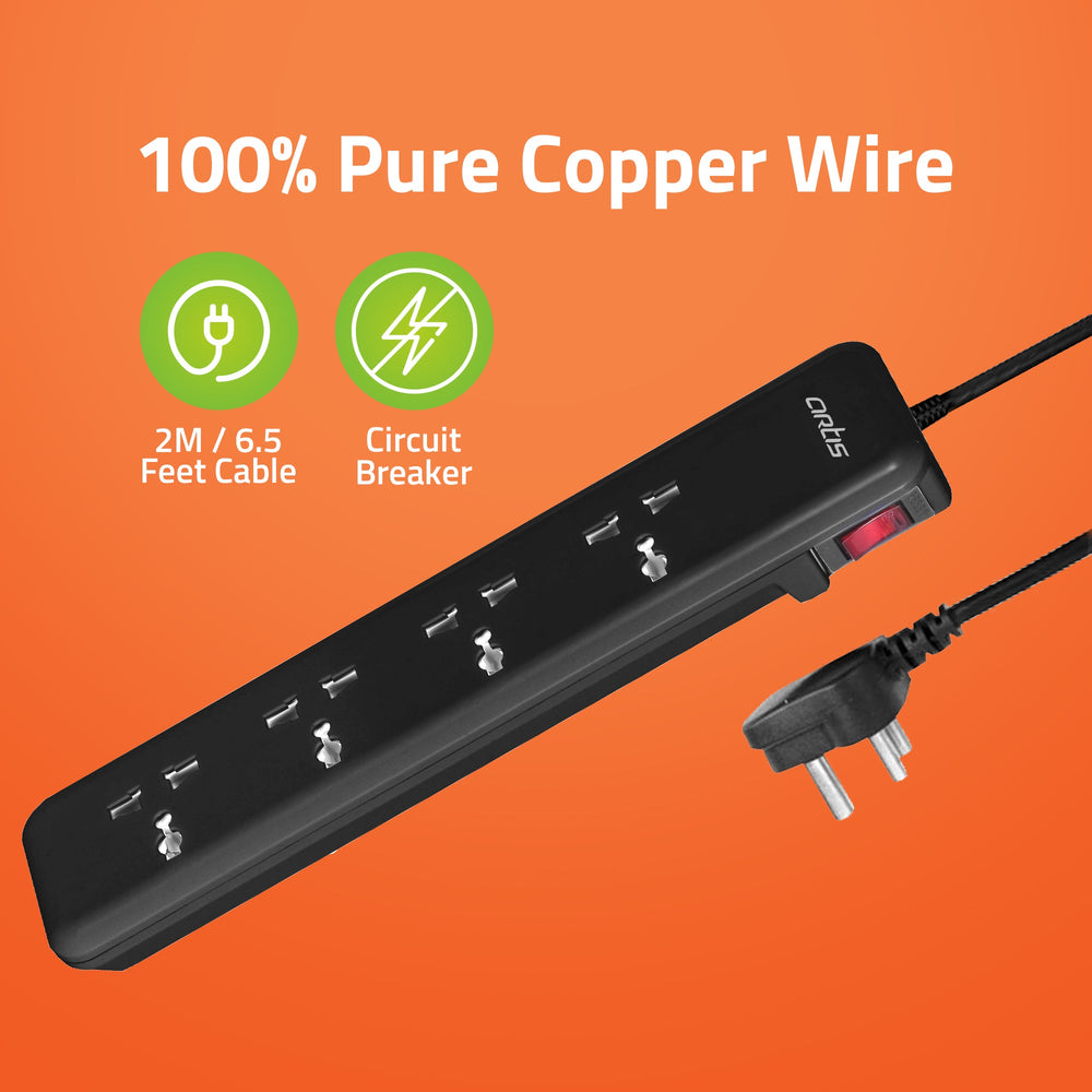 AR-4SS-CB 4 Universal Sockets with Single Switch Surge Protector