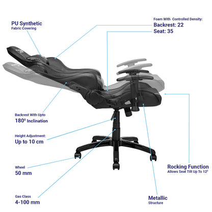 ANT ESPORTS CHAIR 9077 - BLACK