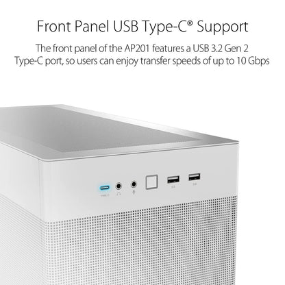 ASUS PRIME AP201 SMALL-TOWER MICRO-ATX CABINET WHITE