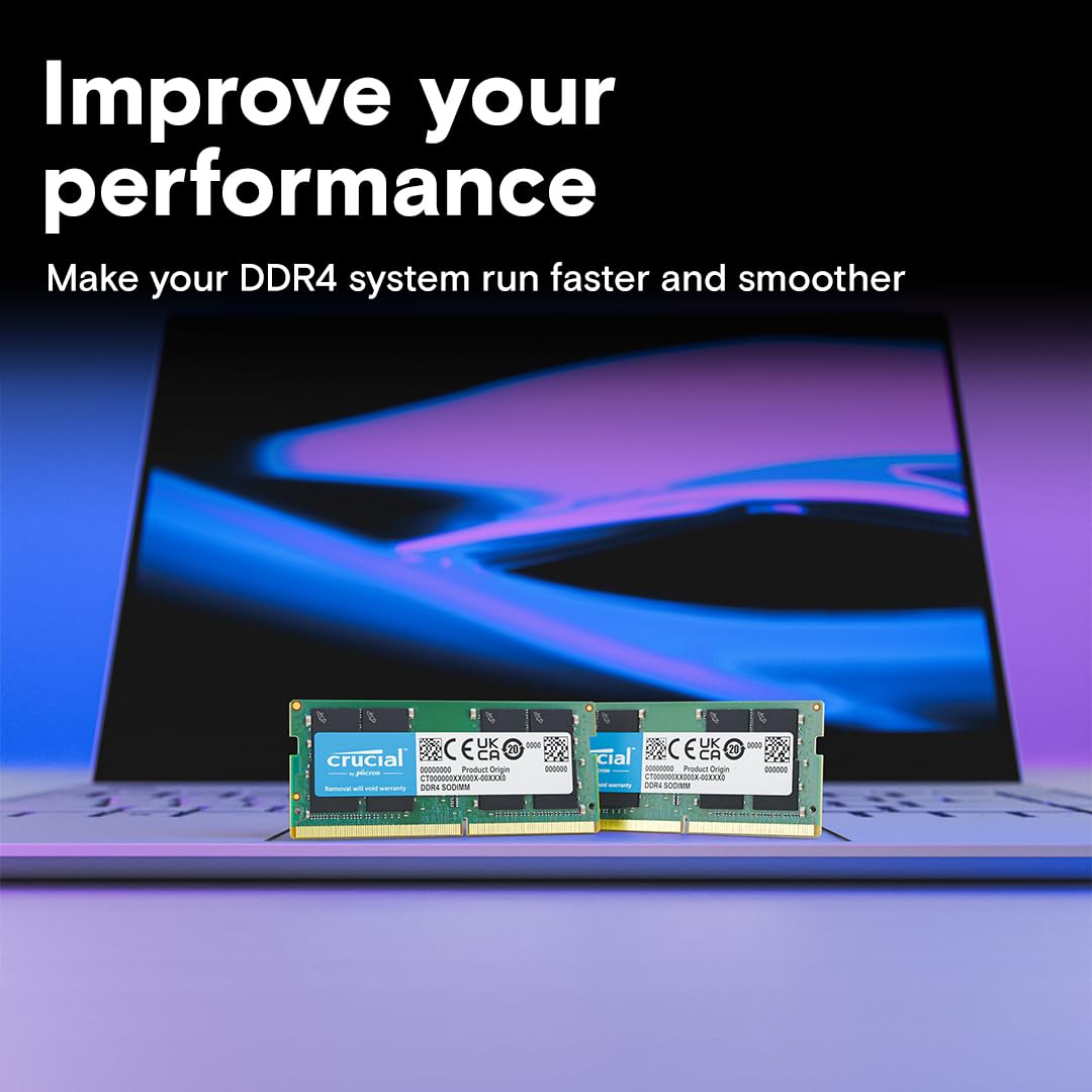 CRUCIAL 32GB DDR4-3200MHZ LAPTOP CL22 (16GBIT) RAM CT32G4SFD832A