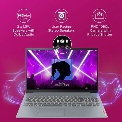 Lenovo IdeaPad Slim 3 Ryzen 7 5825U 15.6" (39.6cm) FHD Thin and Light Laptop (16GB RAM/512GB SSD/Integrated AMD Radeon Graphics/Windows 11/Office Home 2024/Grey/1.6Kg), 82XM0114IN