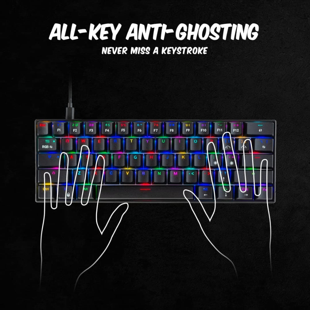 COSMIC BYTE CB-GK-32 Themis 60% Mechanical Wired Gaming Keyboard ( Black ) ( Red Switch )