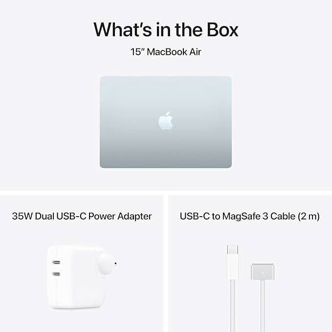 Apple 15-inch MacBook Air M5 chip with 10 core CPU and 10 core GPU, 16GB, 1TB SSD - Sky Blue