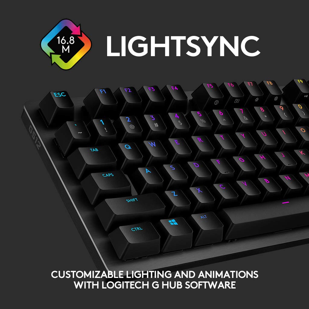 LOGITECH G 512 MECHANICAL GAMING USB KEYBOARD ,RGB LIGHTSYNC BACKLIT KEYS,GX BROWN