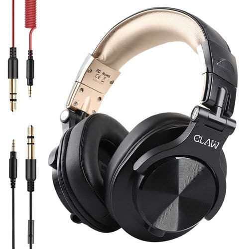 CLAW SM50 DJ Wired Stereo Gaming Headphone ( Black Gold ) ( PC / Mobile )