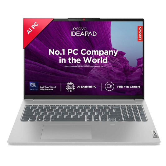 LENOVO IDEAPAD SLIM 5 INTEL CORE ULTRA 5 125H BUILT-IN AI 16 INCH (40.6CM) WUXGA-IPS 300NITS THIN & LIGHT LAPTOP (16GB/1TB SSD/WIN 11/OFFICE 21/FHD+IR CAMERA/ALEXA/3 MON GAMEPASS/GREY/1.8KG), 83DC0003IN