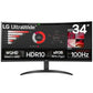 LG 34 INCHES CURVED ULTRA WIDE WQHD MONITOR, BLACK- 34WR50QK-B