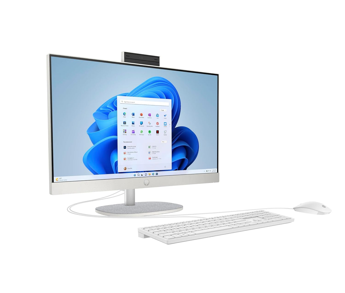 HP ALL-IN-ONE 24,13TH GEN INTEL CORE I7-1355U,23.8INCH(60.5 CM),FHD,ANTI-GLARE,16 GB DDR4,512GB SSD, 710 WHITE WIRELESS KEYBOARD AND MOUSE COMBO,WINDOWS 11,SHELL WHITE, 5.53KG,24-CR0037IN