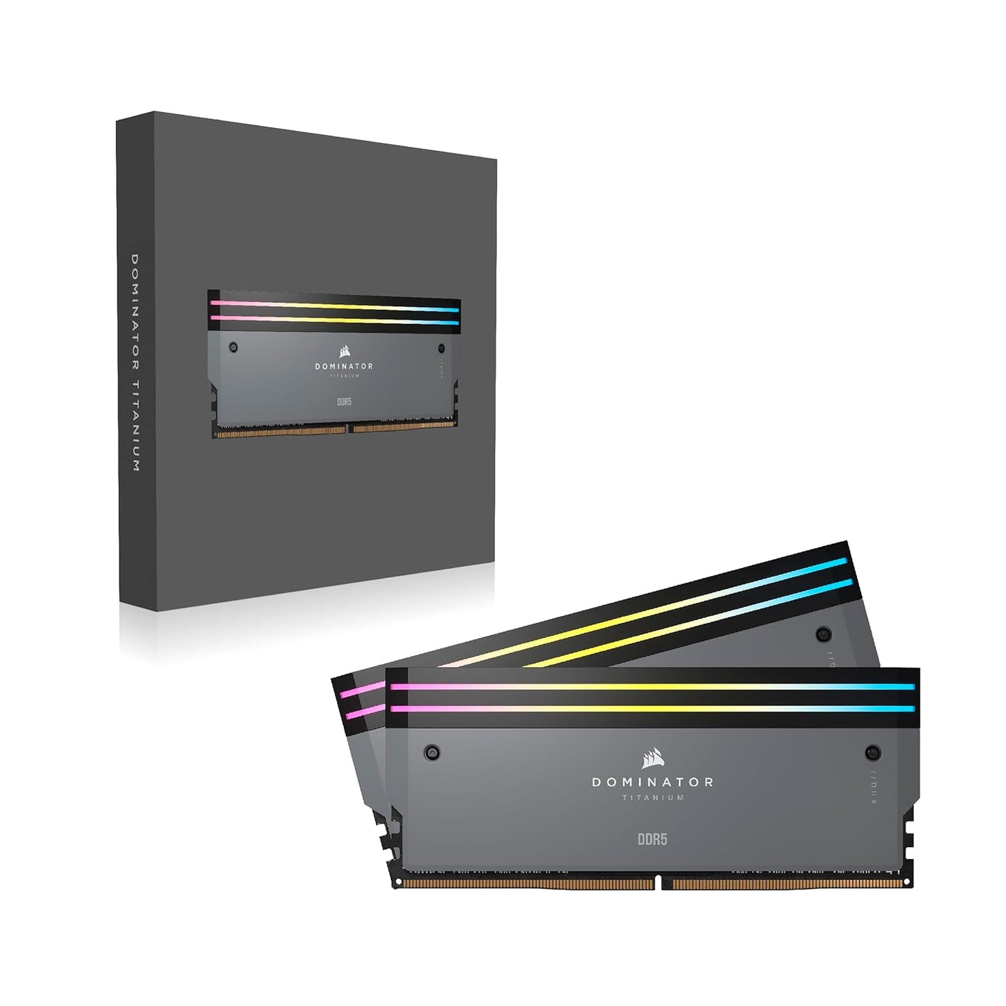 CORSAIR MEMORY CMP32GX5M2B6000Z30 DOMINATOR TITANIUM 32GB (2X16GB) DDR5 6000 CL30-36-36-76 1.4V AMD EXPO & INTEL XMP - GREY
