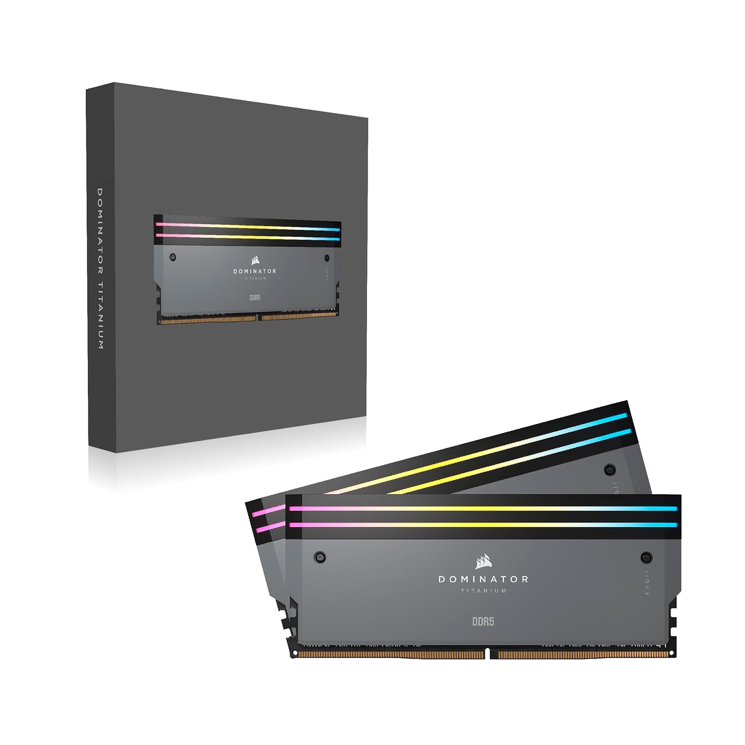 CORSAIR MEMORY CMP32GX5M2B6000Z30 DOMINATOR TITANIUM 32GB (2X16GB) DDR5 6000 CL30-36-36-76 1.4V AMD EXPO & INTEL XMP - GREY