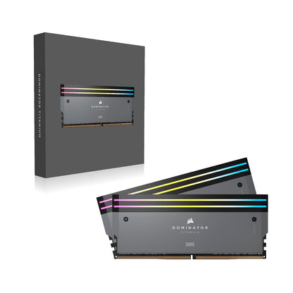 CORSAIR MEMORY CMP32GX5M2B6000Z30 DOMINATOR TITANIUM 32GB (2X16GB) DDR5 6000 CL30-36-36-76 1.4V AMD EXPO & INTEL XMP - GREY