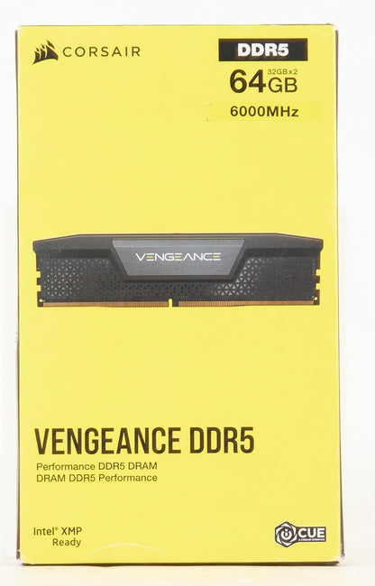 CORSAIR VENGEANCE 64GB (2X32GB) DDR5 DRAM 6000MT/S CL40 MEMORY KIT BLACK CMK64GX5M2B6000C40