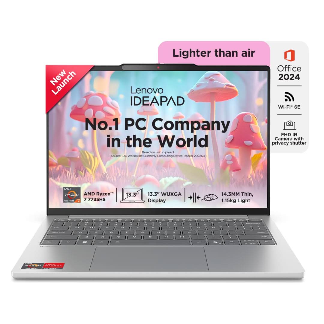 LENOVO IDEAPAD SLIM 5 83J2000HIN [R7-7735HS/16GB/512GB SSD/WIN11 HOME+MS24/13.3"/INTEGRATED GRAPHICS/1 YEAR(S)/GREY]