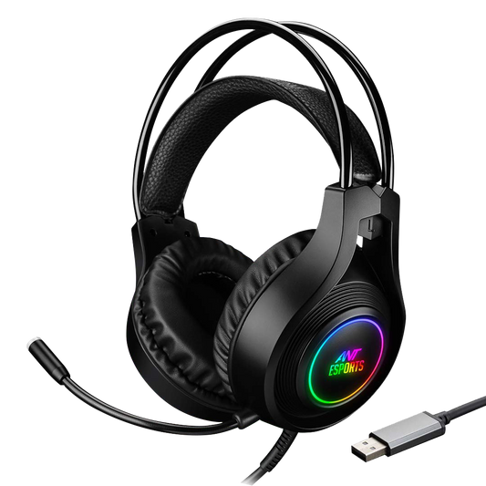 ANT ESPORTS H570 USB 7.1 SURROUND SOUND WIRED GAMING HEADSET- BLACK