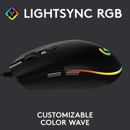 LOGITECH G203 LIGHTSYNC WIRED GAMING MOUSE BLACK