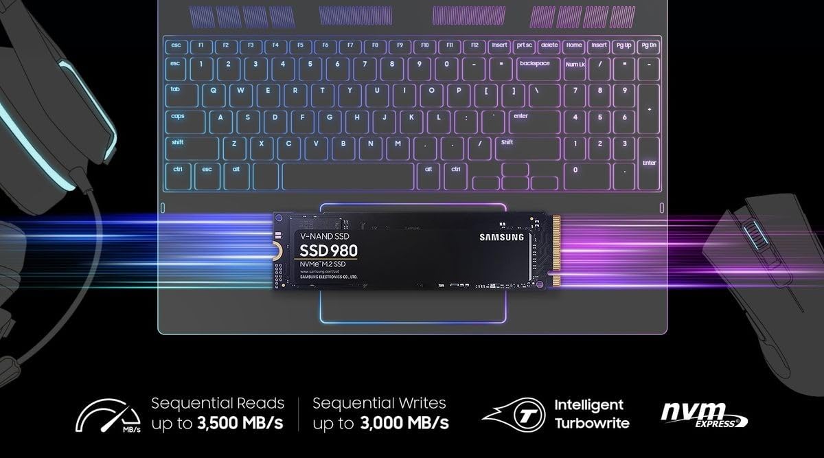 SAMSUNG 980 EVO SSD 1TB PCIE NVME M.2 SSD MZ-V8V1T0BW