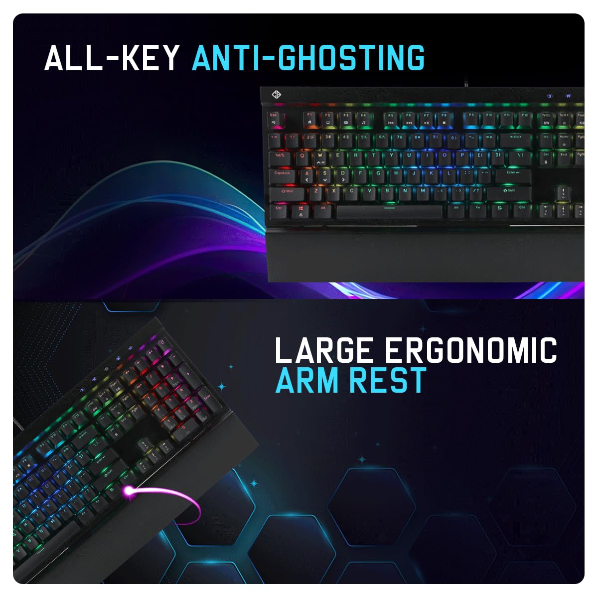 COSMIC BYTE CB-GK-29 BLACK EYE PRO (BLACK) GAMING KEYBOARD BLUE SWITCH RGB