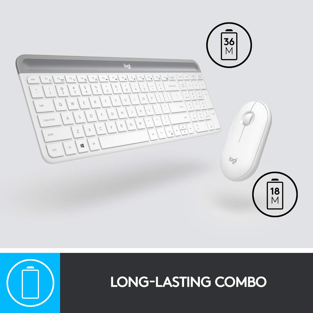LOGITECH MK470 Slim Full Size Wireless Combo ( Off-White )