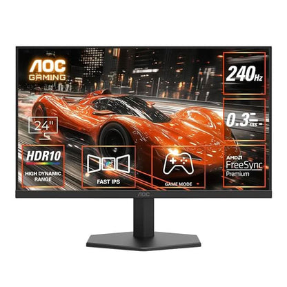 AOC 27G11ZE2 27 FHD Fast IPS Gaming Monitor – Black/Red |1920×1080| 240Hz Refresh | 0.3ms Response |Adaptive-Sync| HDR10| Frameless Design
