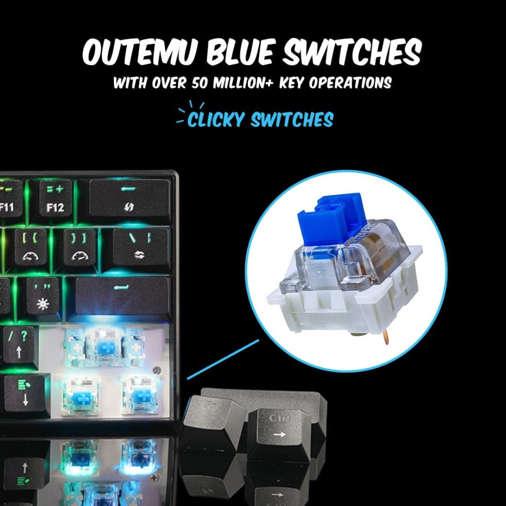 COSMIC BYTE CB-GK-21 Themis 60% Mechanical Wired Gaming Keyboard ( Black ) ( Blue Switches )