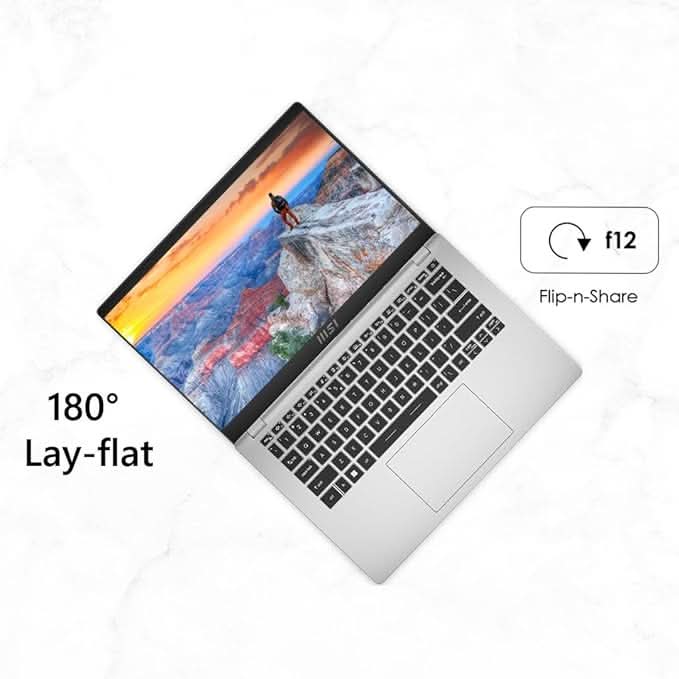 MSI Modern 14, AMD Ryzen 5 7430U, 36CM FHD 60Hz Gaming Laptop (8GB/512GB NVMe SSD/Windows 11 Home, MS Office 2024 + M365/AMD Radeon/Urban Silver/1.4Kg) C7M-105IN