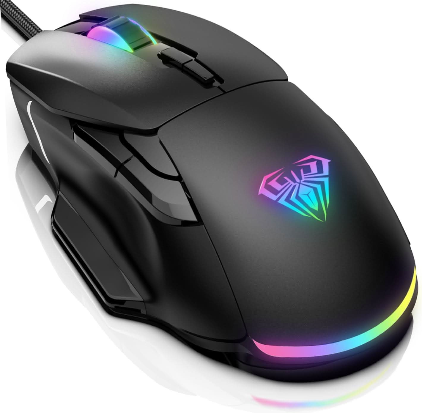 AULA GAMING MOUSE, 12800 DPI RGB WIRED GAMING MOUSE GAMER FOR LAPTOP PC MAC,AULA F815