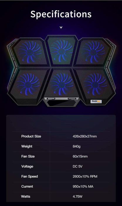 COSMIC BYTE METEOROID RGB COOLING PAD BLACK/BLUE