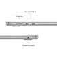 Apple 15-inch MacBook Air M5 chip with 10 core CPU and 10 core GPU, 24GB, 1TB SSD - Silver