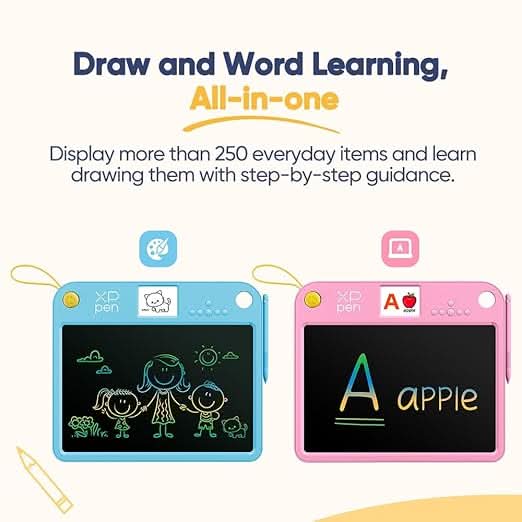 XP Pen Doodle Learning Board, 13.3 Inch LCD Writing Tablet for Kids, Educational Drawing Pad, Blue