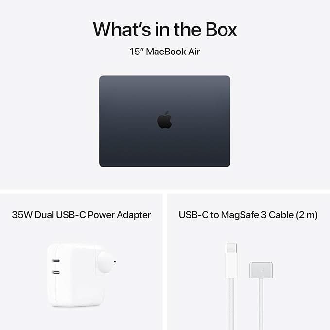 Apple 15-inch MacBook Air M5 chip with 10 core CPU and 10 core GPU, 16GB, 1TB SSD - Midnight