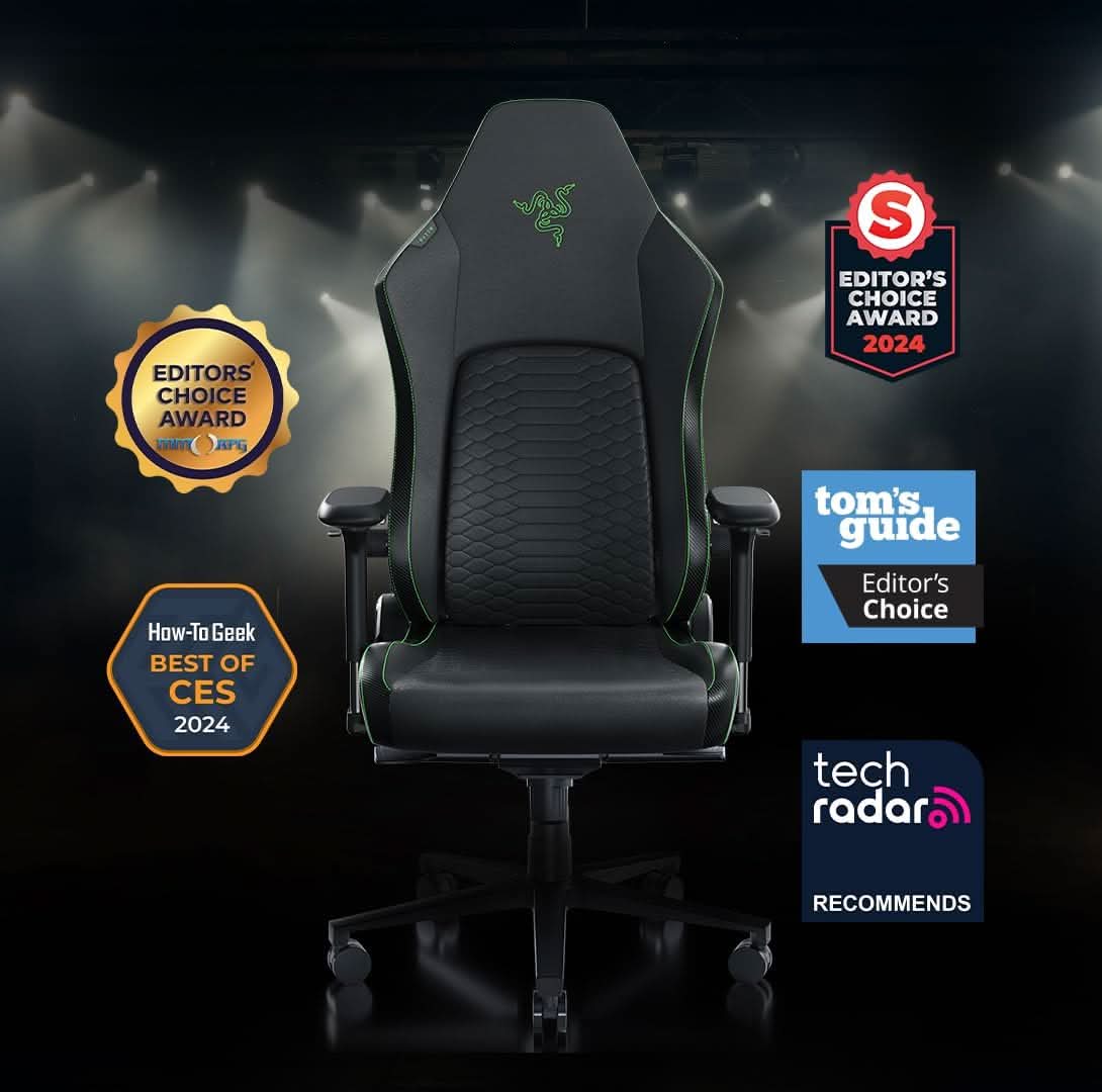 RAZER ISKUR V2 - DARK GREY FABRIC - GAMING CHAIR WITH BUILT-IN LUMBAR SUPPORT -RZ38-04900300-R3U1