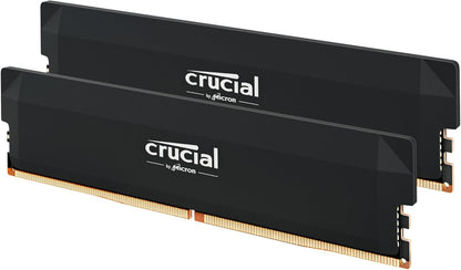 CRUCIAL PRO OC 64GB KIT (2X32GB) DDR5-6000 UDIMM CL40 BLACK CP2K32G60C40U5B