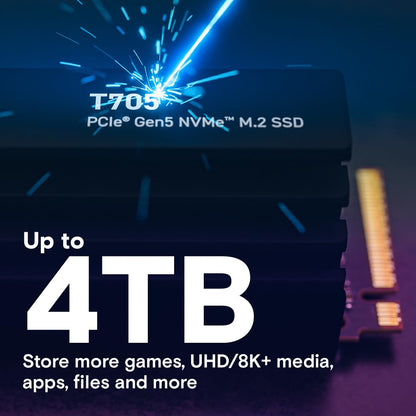 CRUCIAL T705 1TB PCIE GEN5 NVME M.2 SSD WITH HEATSINK CT1000T705SSD5