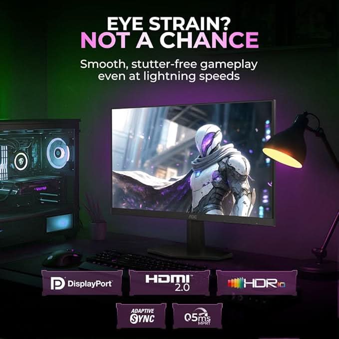 AOC Q27G11E 27 QHD Gaming Monitor – Black/Red | 2560×1440 Fast IPS| 180Hz Refresh | 0.5ms MPRT|Adaptive Sync| HDR10| Tilt Stand & Low Blue Light