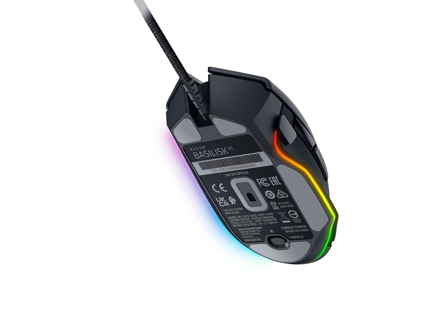 RAZER BASILISK V3 - ERGONOMIC WIRED GAMING MOUSE RZ01-04000100-R3M1