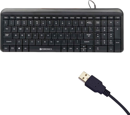 ZEBRONICS ZEB-GLIDE USB WIRED MULTIMEDIA KEYBOARD FOR PC/LAPTOP WITH RUPEE SYMBOL KEY